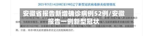 安徽省报告新增确诊病例52例/安徽报告一例新型冠状-第2张图片