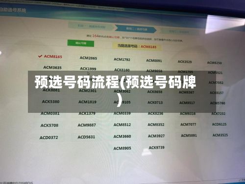 预选号码流程(预选号码牌)