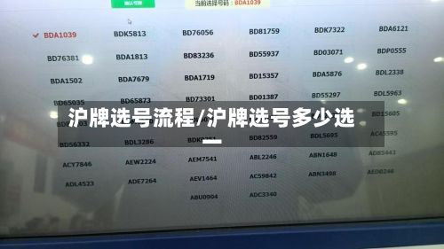 沪牌选号流程/沪牌选号多少选一