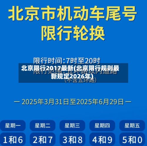 北京限行2017最新(北京限行规则最新规定2026年)-第2张图片
