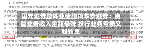 国元证券整体业绩跑输华安证券:资管业务收入差距悬殊 投行业务亏损又收罚单-第3张图片