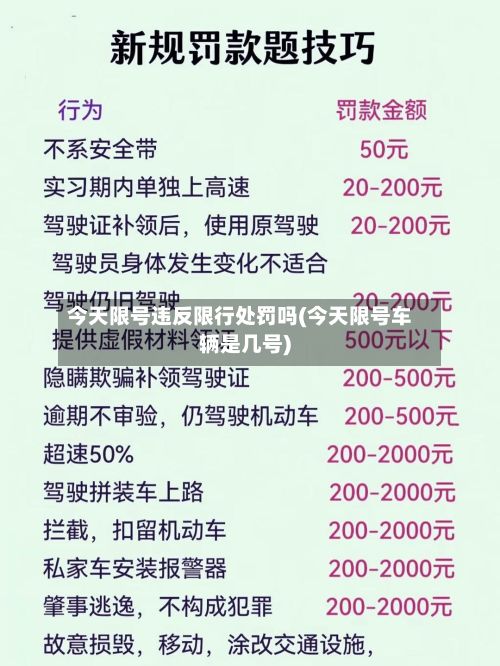 今天限号违反限行处罚吗(今天限号车辆是几号)