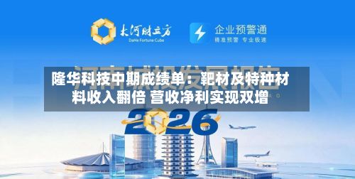 隆华科技中期成绩单:靶材及特种材料收入翻倍 营收净利实现双增