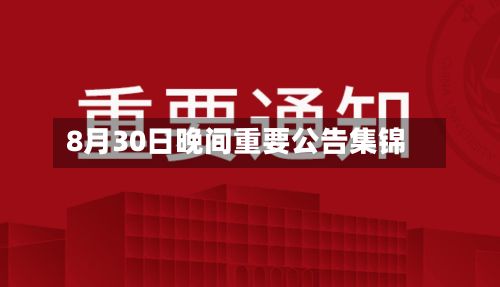 8月30日晚间重要公告集锦-第2张图片