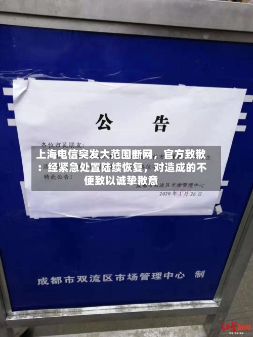 上海电信突发大范围断网	，官方致歉：经紧急处置陆续恢复，对造成的不便致以诚挚歉意-第2张图片