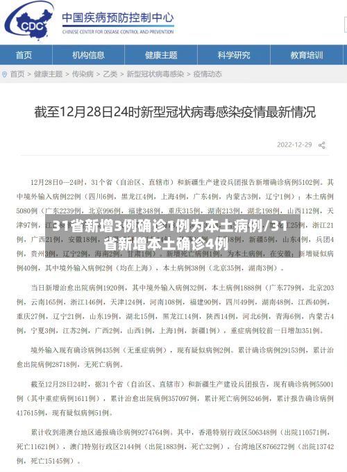 31省新增3例确诊1例为本土病例/31省新增本土确诊4例