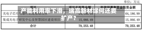 产能利用率下滑，瑞高新材缘何还要扩产？-第3张图片