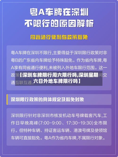 【深圳车牌限行周六限行吗,深圳星期六日外地车牌限行吗】