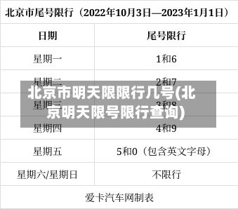 北京市明天限限行几号(北京明天限号限行查询)