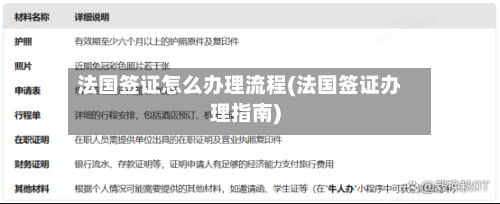 法国签证怎么办理流程(法国签证办理指南)