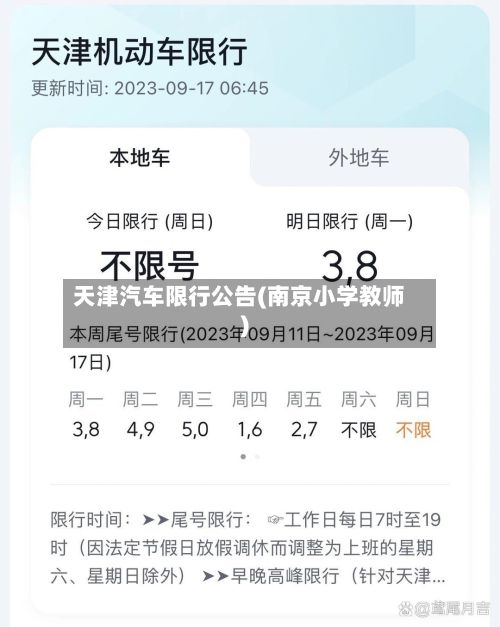 天津汽车限行公告(南京小学教师)-第2张图片